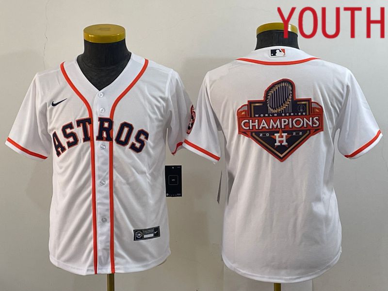 Youth Houston Astros Blank White Game Nike 2022 MLB Jerseys